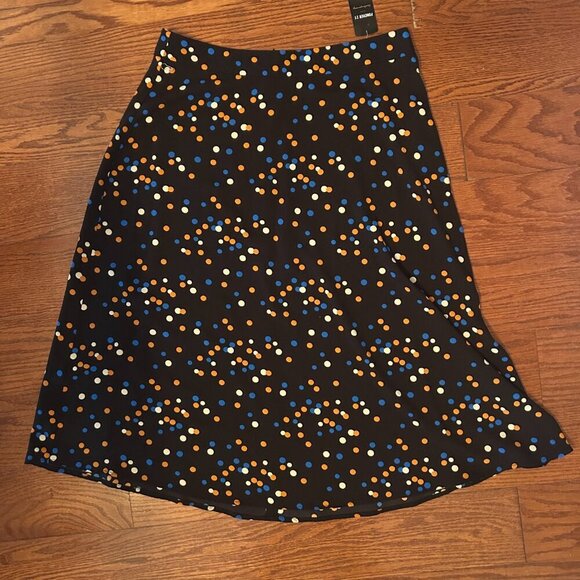 NWT Multi Color Polka Dots Mdi Skirt  A Line Size XL Forever 21 Casual Coquette - Picture 11 of 13